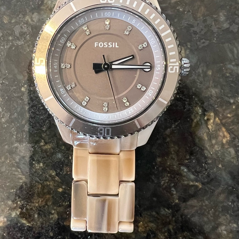 Fossil Silver and Brown Smartwatch